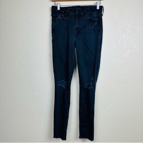 Mother Women’s Jeans The Looker Ankle Fray in Black Size 27 - Picture 4 of 11